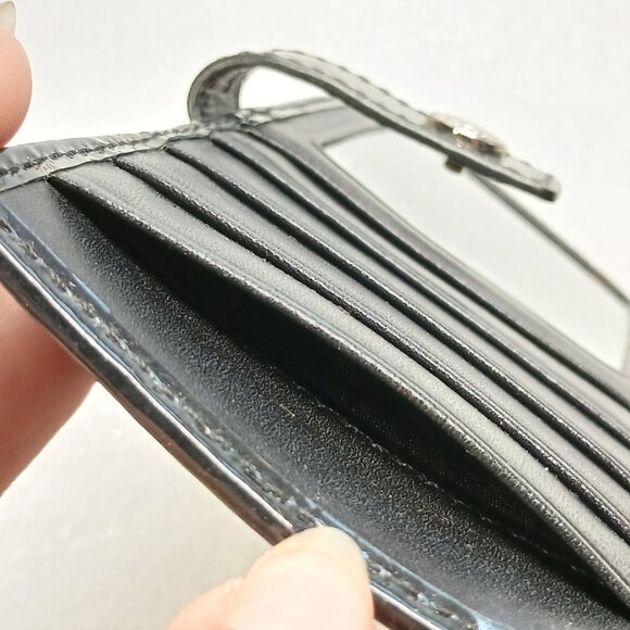 Coach Black Signature Canvas & Leather Tab Snap Wallet F10709 VGUC - Picture 15 of 15